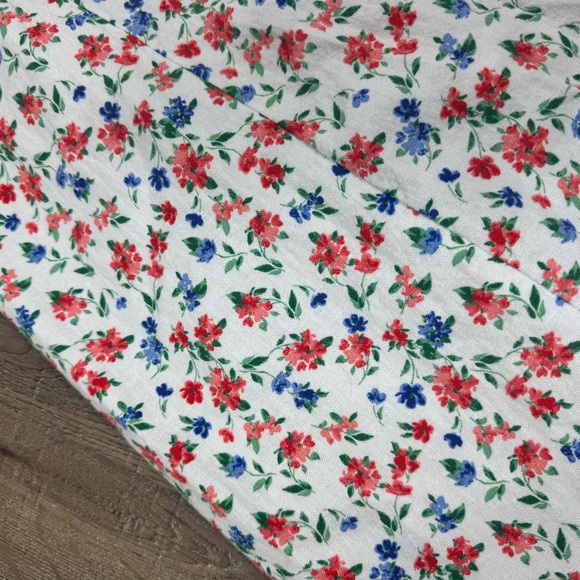 Old Navy Linen Blend Floral Midi Sundress Large Cottagecore Smocked Romantic - Picture 4 of 8